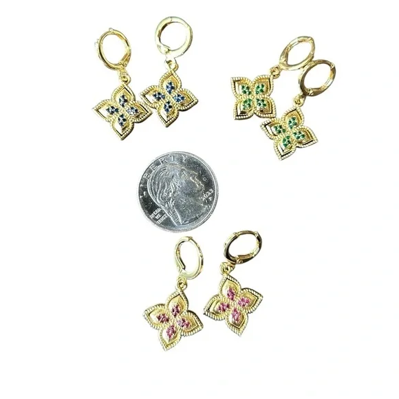 New Yellow Gold Hoop Earrings - Picture 3 of 4